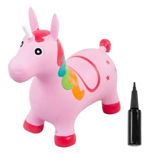 Skoczek dla dzieci do skakania z pompką JEDNOROŻEC 60 cm | Różowy